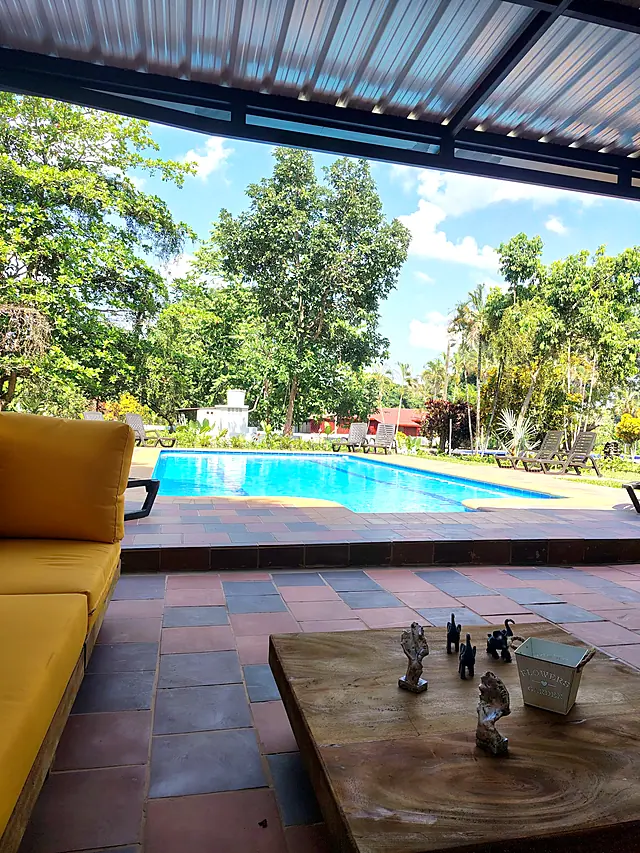 La piscina vista desde la terraza